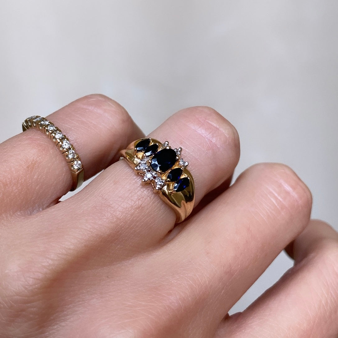 Royal Sapphire and Diamond Ring