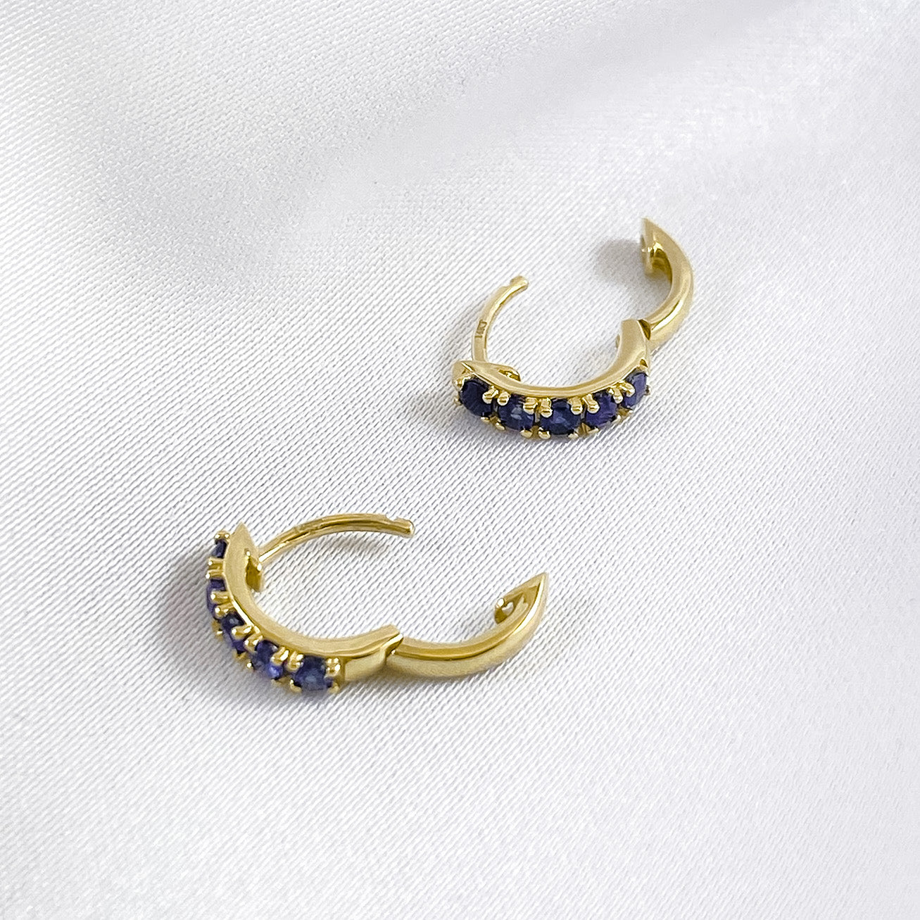 Sapphire Row Earrings