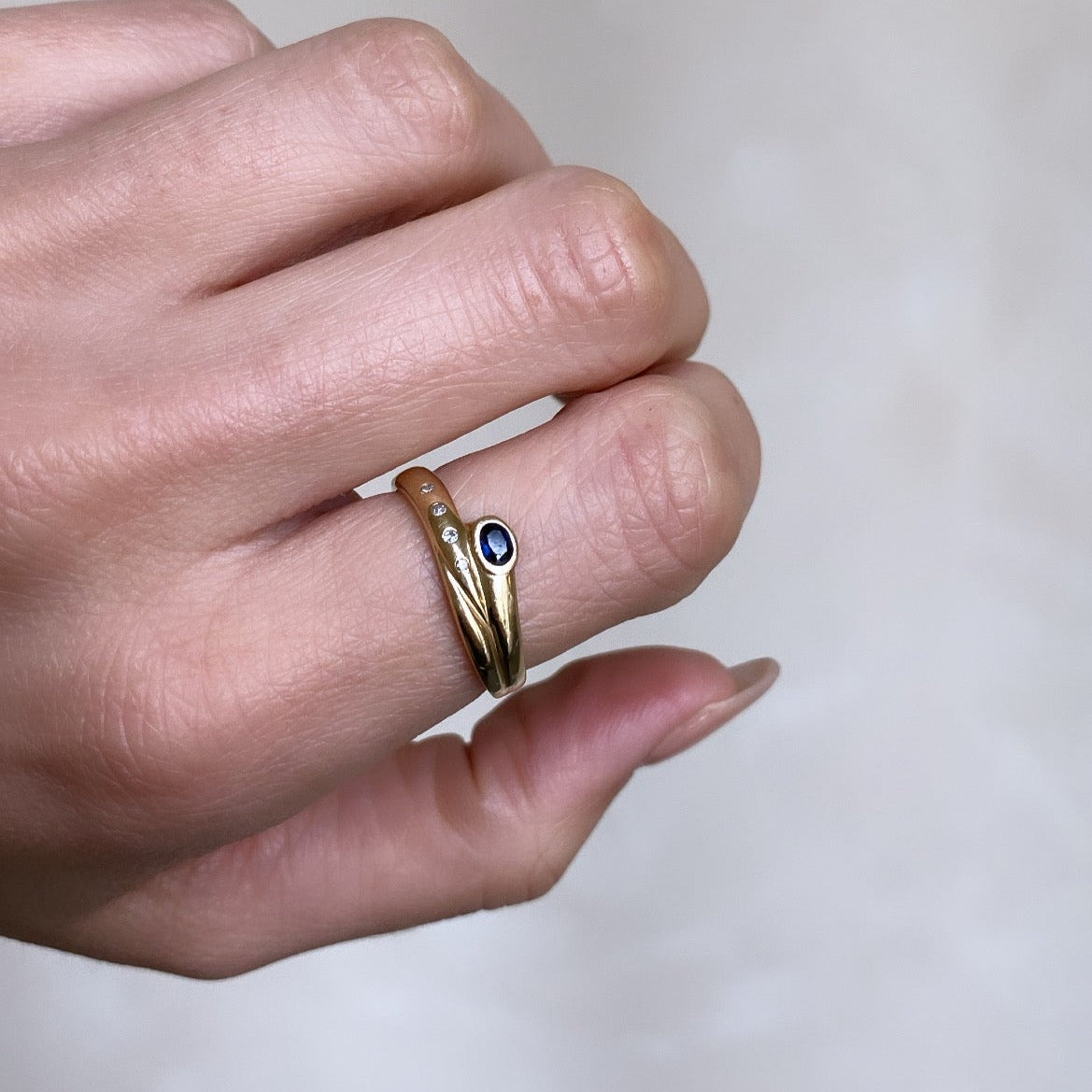 Sapphire and Diamond Wrap Ring