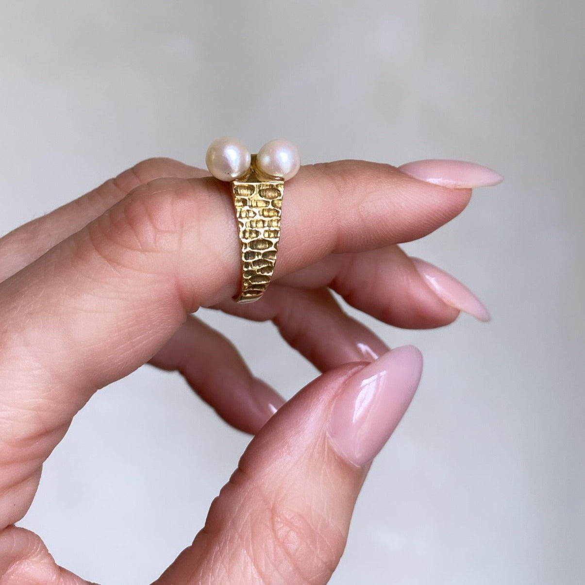 Vintage Double Pearl Ring