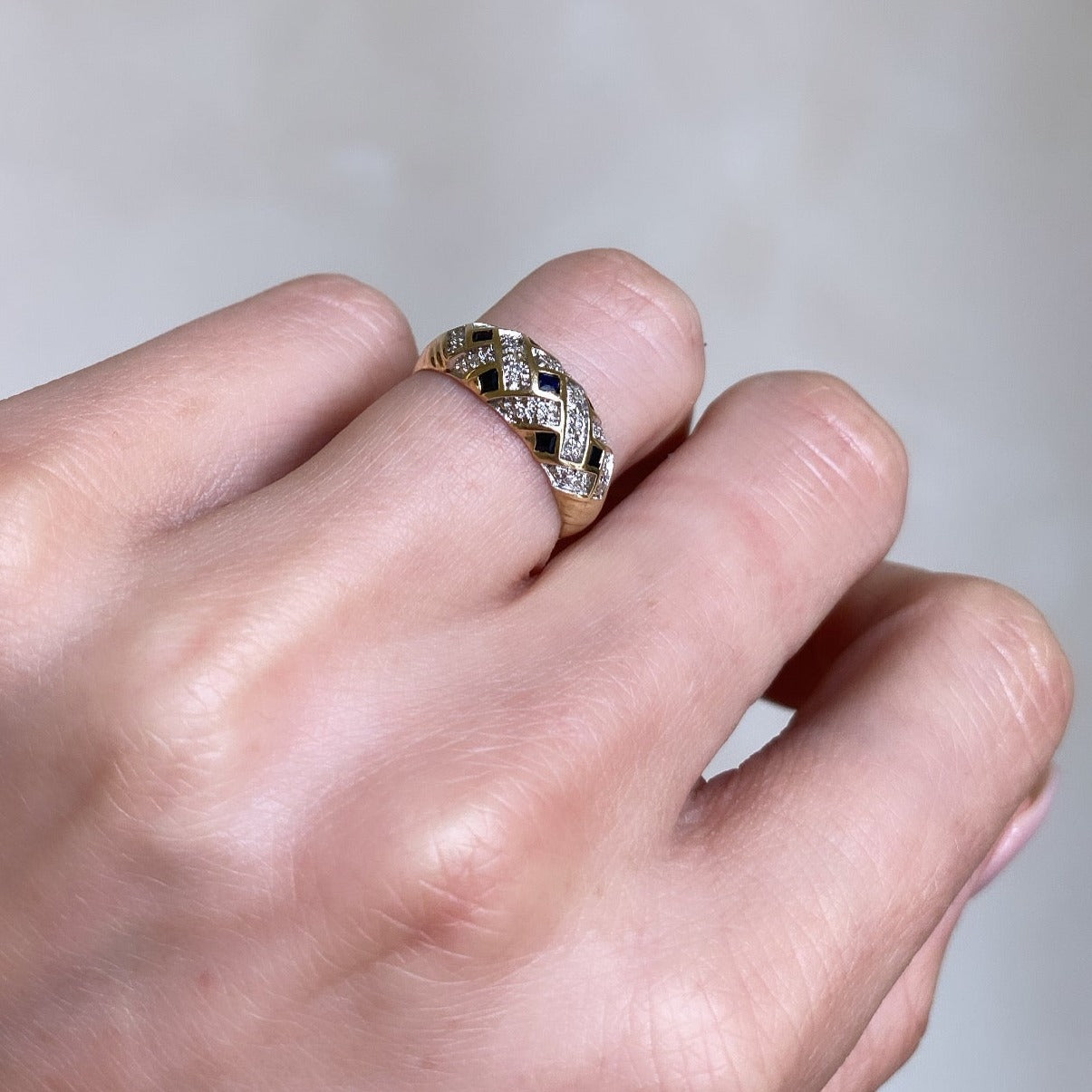 Art Deco Diamonds & Sapphire Ring