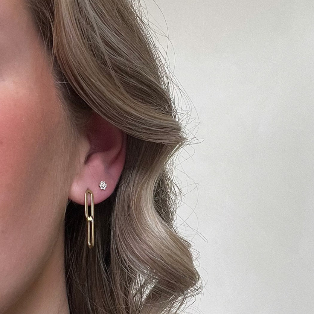 Gouden Paperclip earring