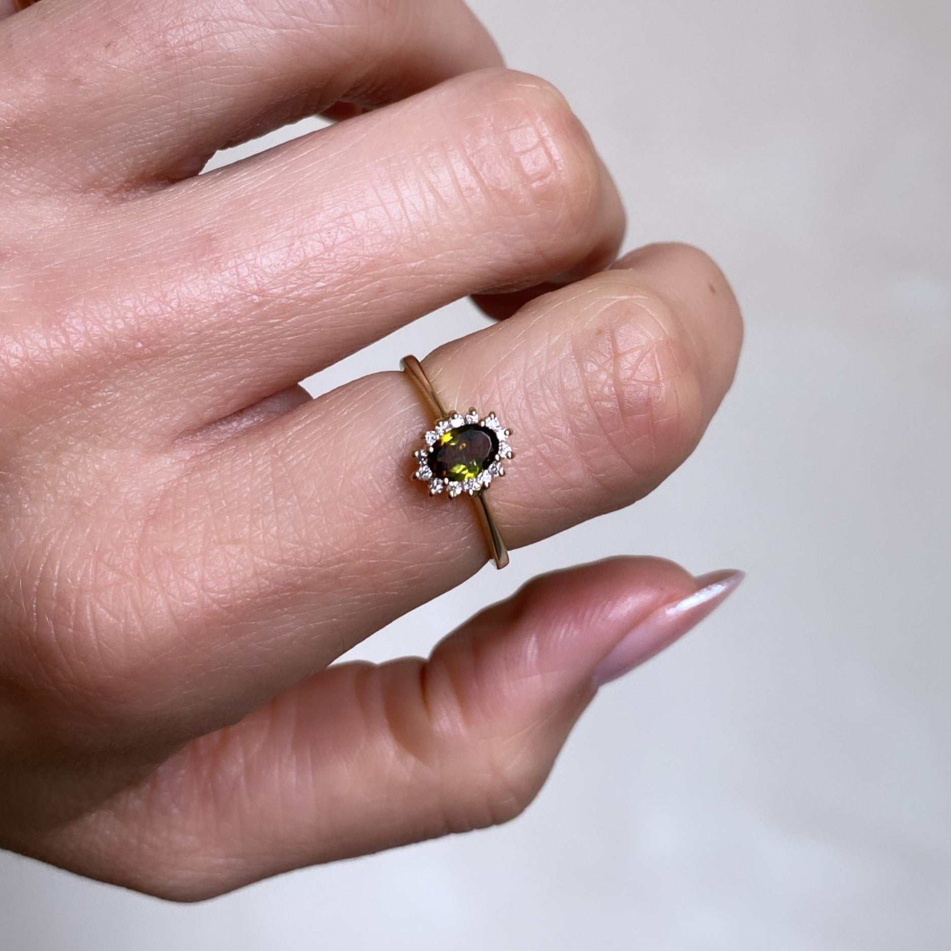 Lady Di Tourmaline and Diamond Ring
