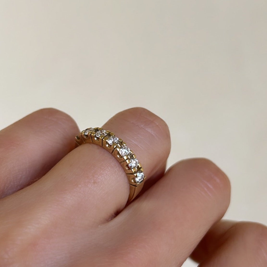 Row Ring with Diamonds