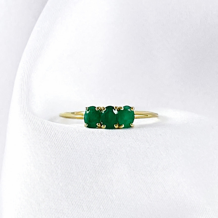 Smaragd Trio Ring