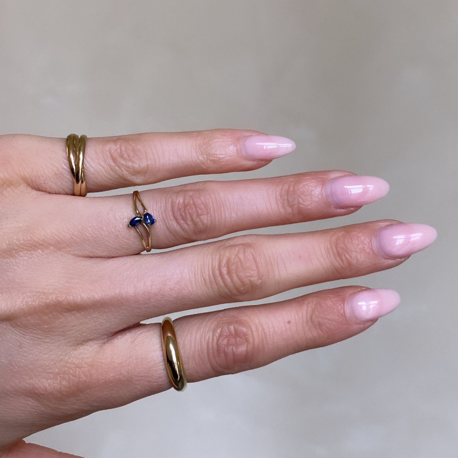 Vintage Blue Sapphire Leaf Ring