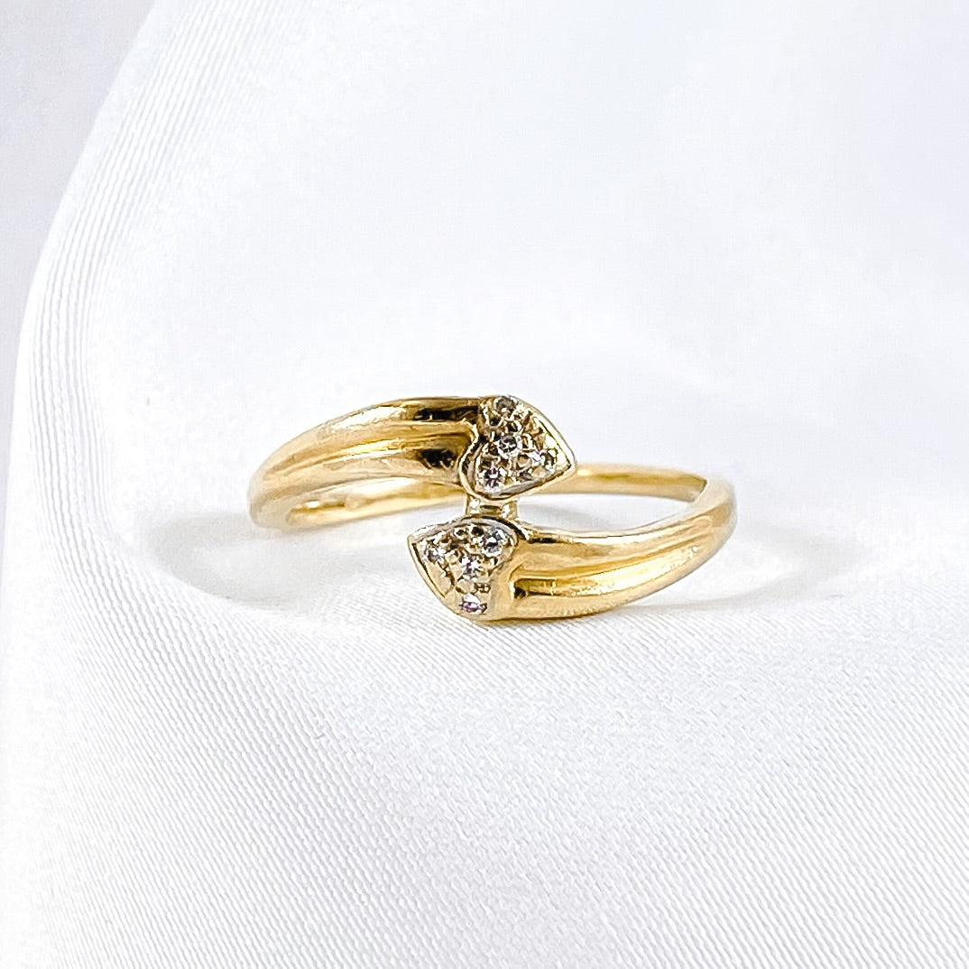 Vintage Diamonds Hearts Ring