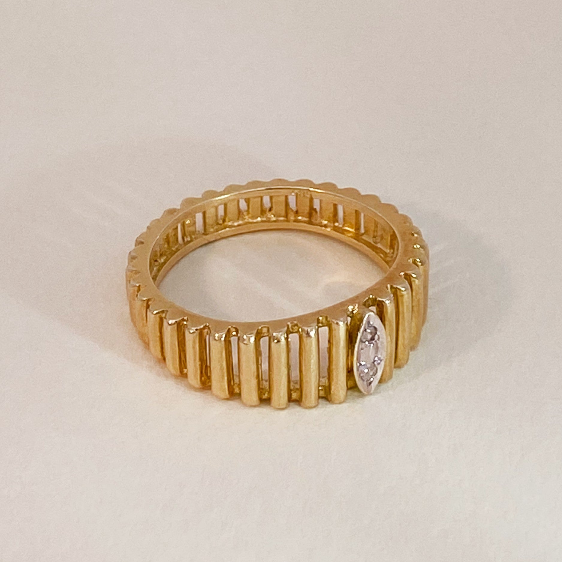 Vintage Geribbelde Ring Diamanten