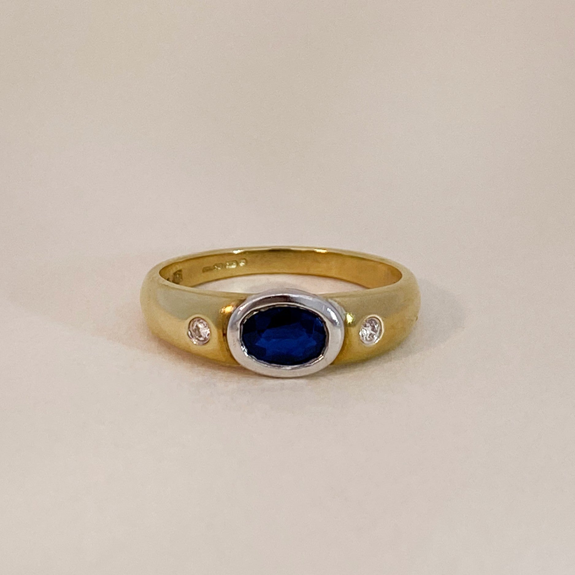 Vintage Ovale Saffier Ring