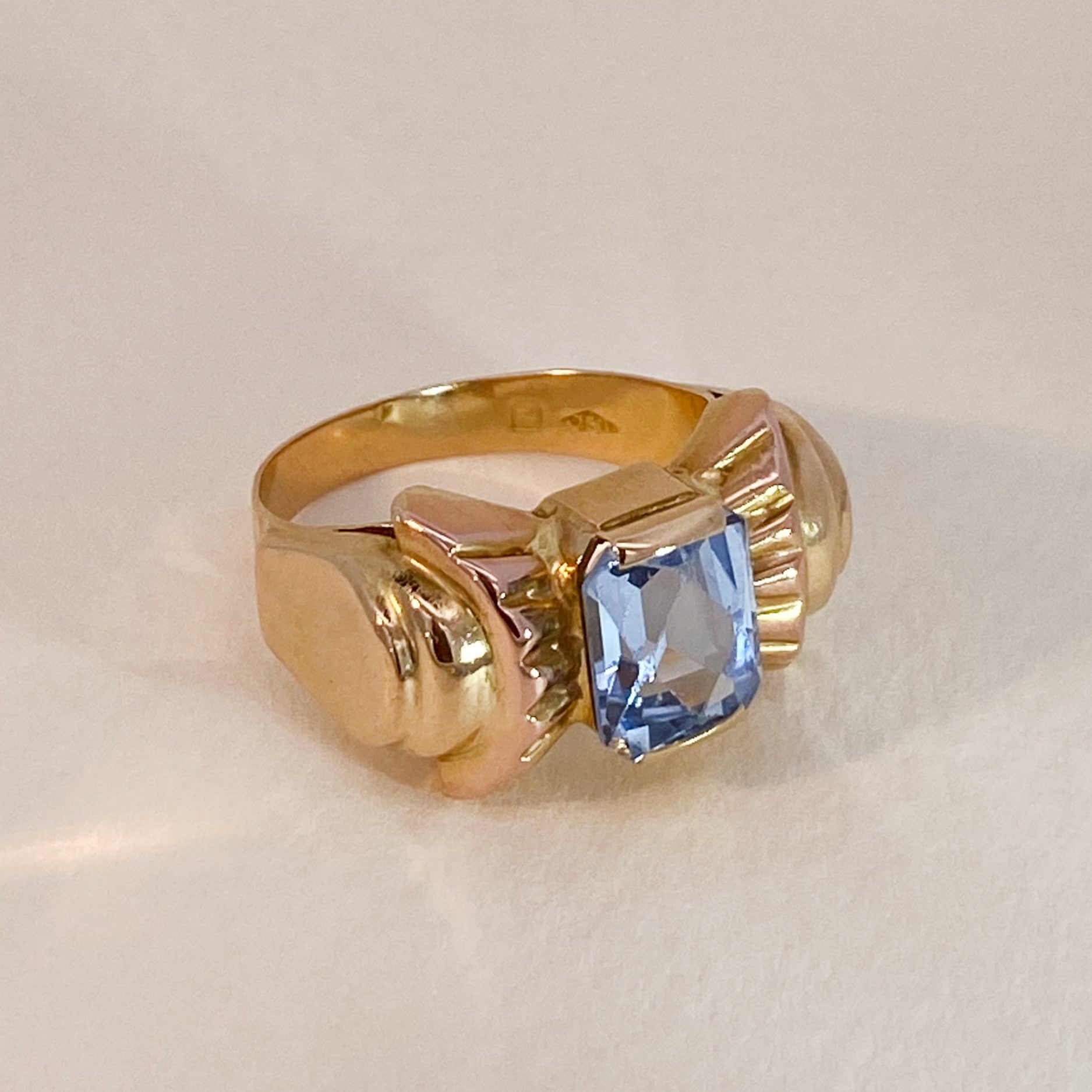 Vintage Ring met Blauwe Steen