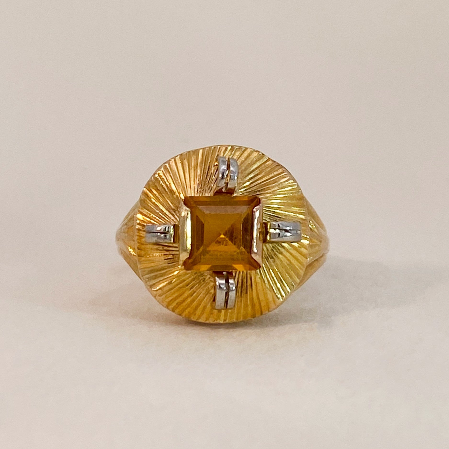 Vintage oranje saffier ring