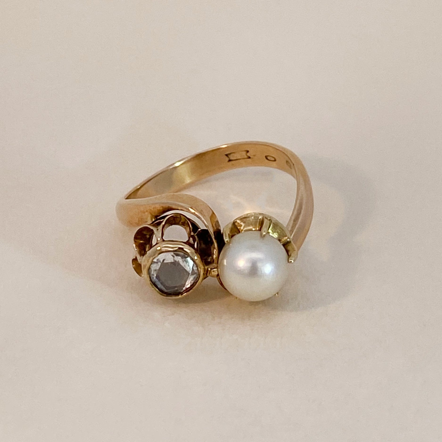 Vintage parel diamant ring
