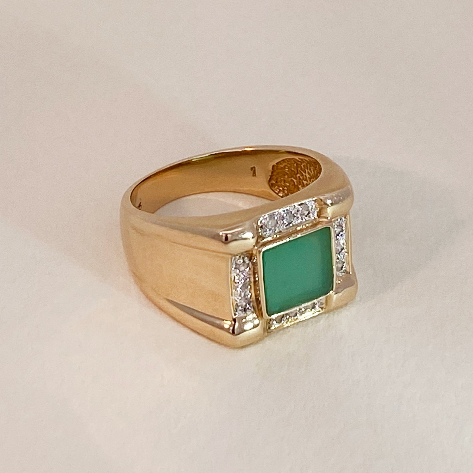 Vintage ring groene steen