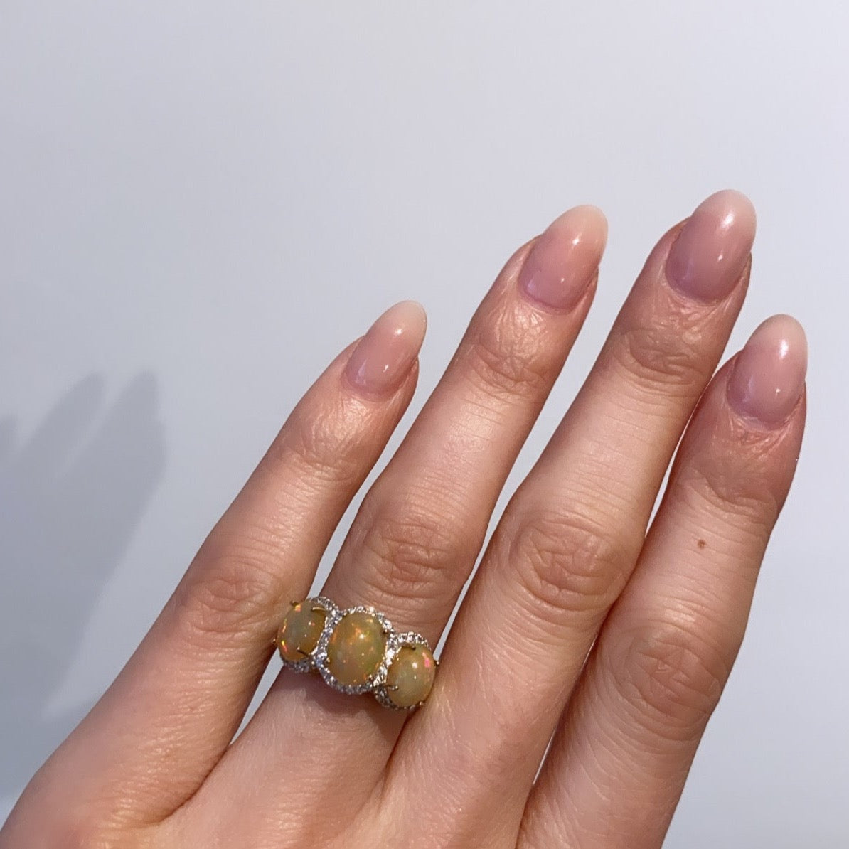 Magical Opal & Diamond Trio Ring