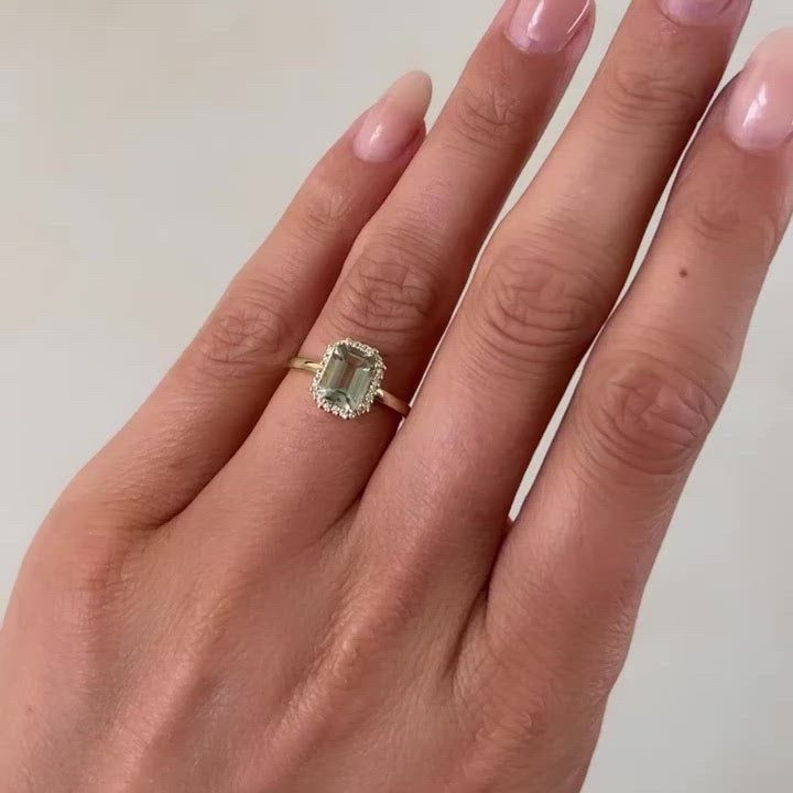 Diamond amethyst ring