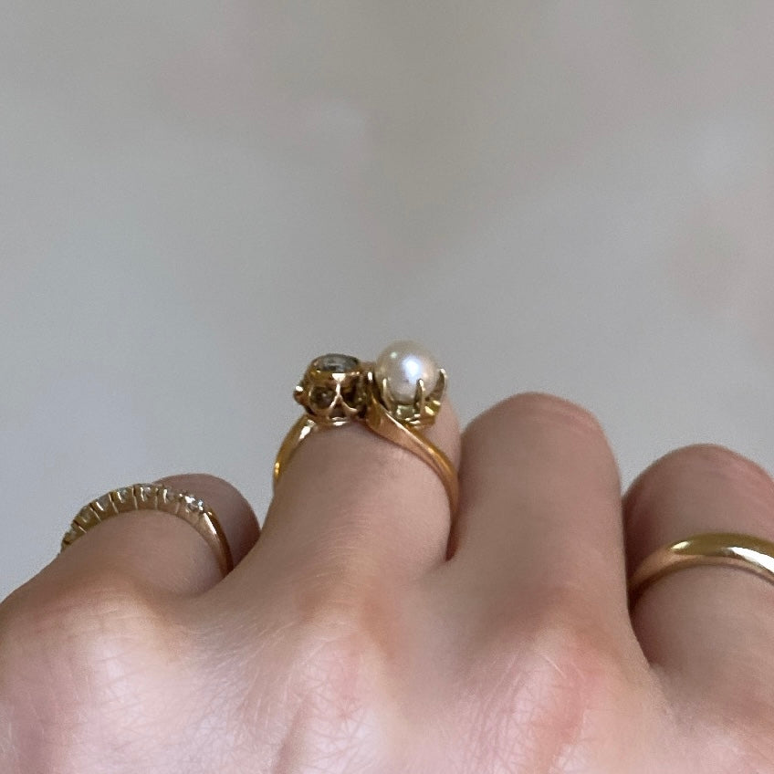 Diamond & Pearl Duo Ring