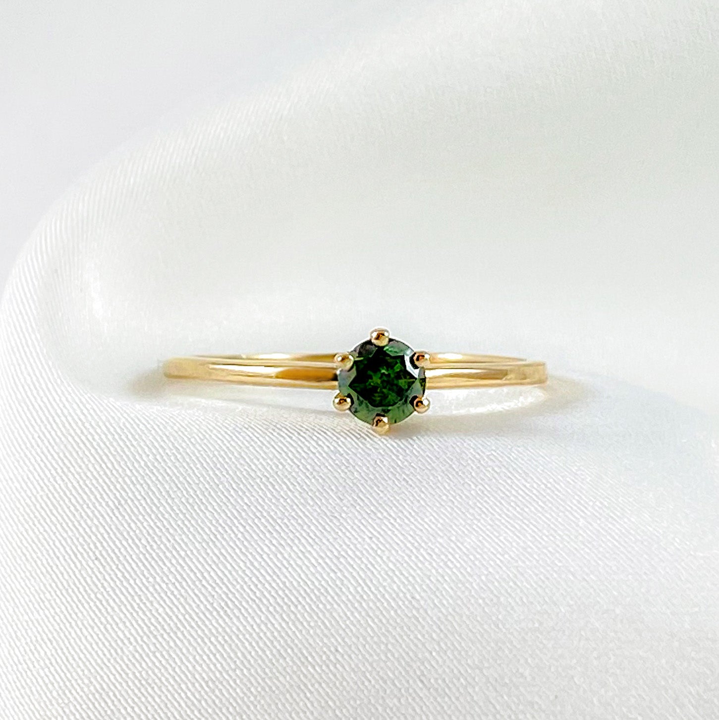 Vintage Green Diamond Ring