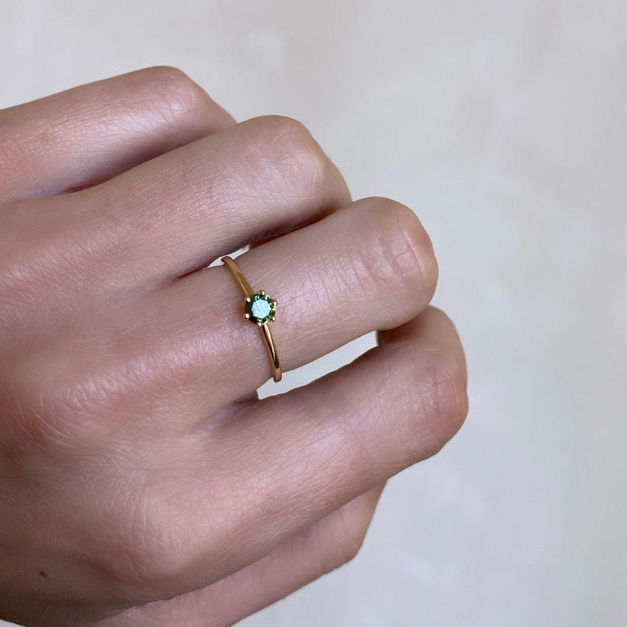 Vintage Green Diamond Ring
