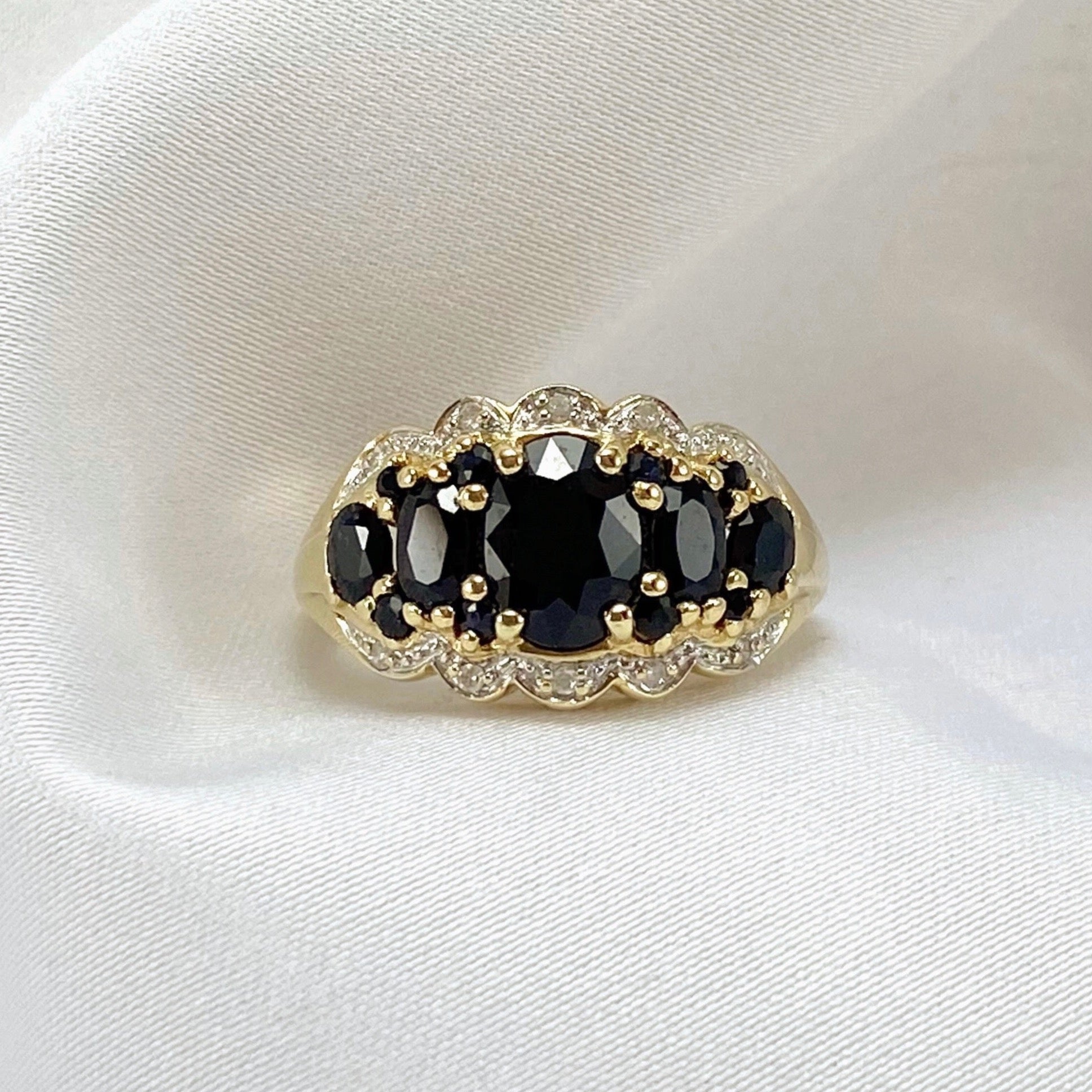 Royal Sapphire And Diamond Ring