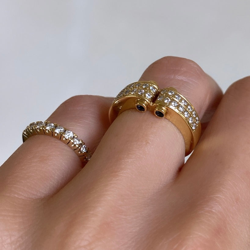 Double Diamond Arche Ring