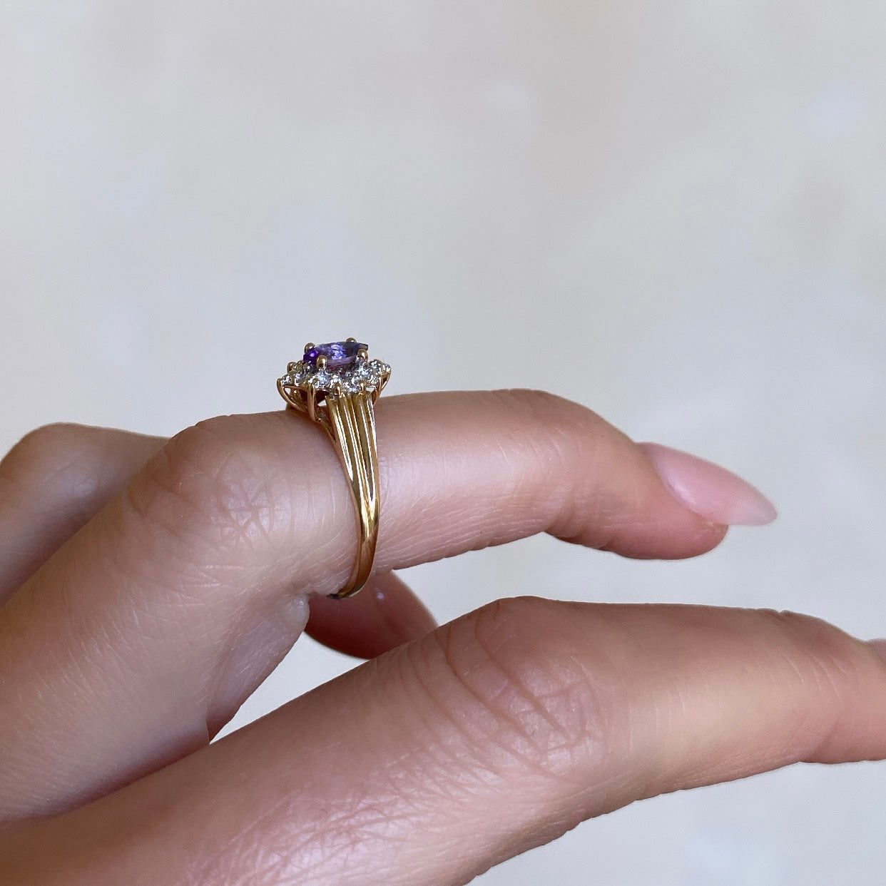 Royal Amethyst and Diamonds Ring