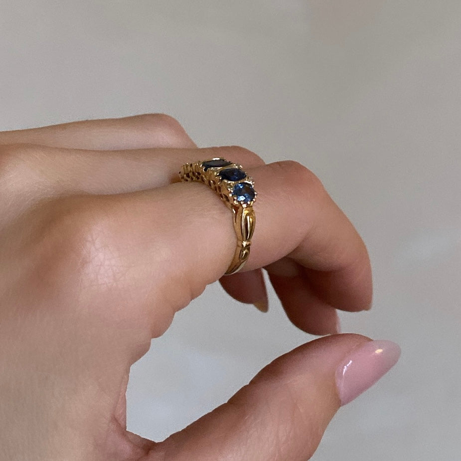 Venetian Sapphire Row Ring