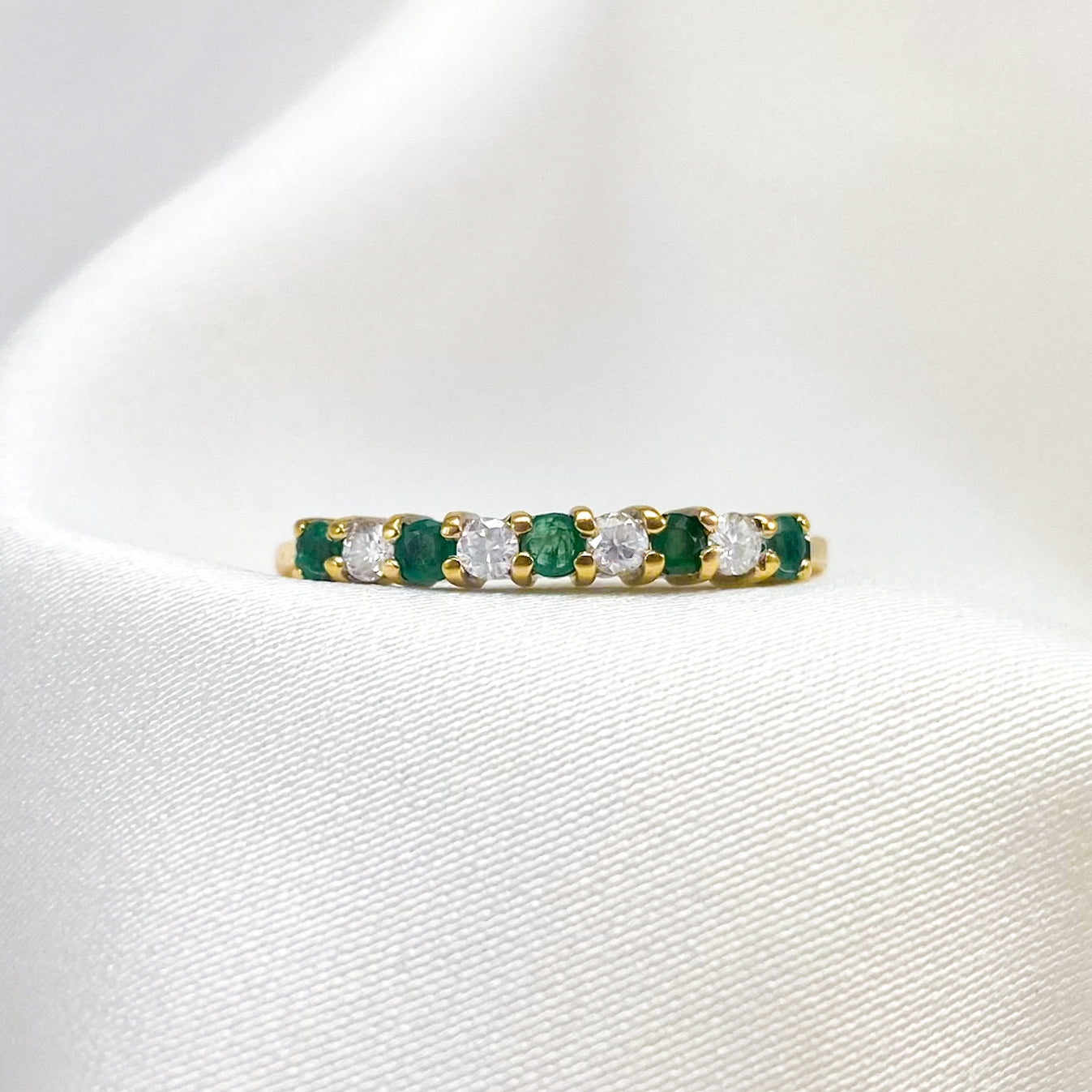 18k Emerald and Diamond Row
