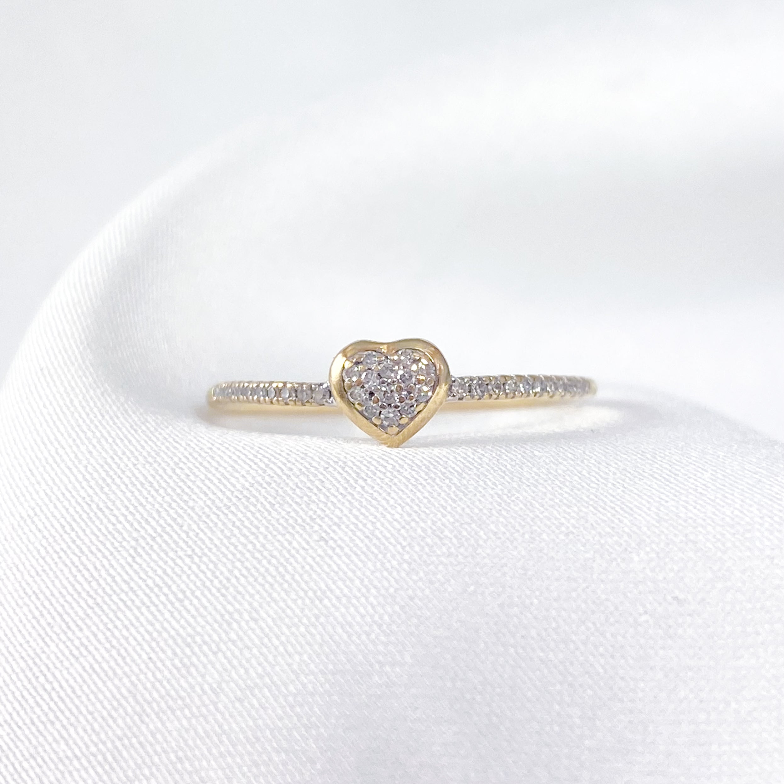 Tiny Diamond Heart Ring