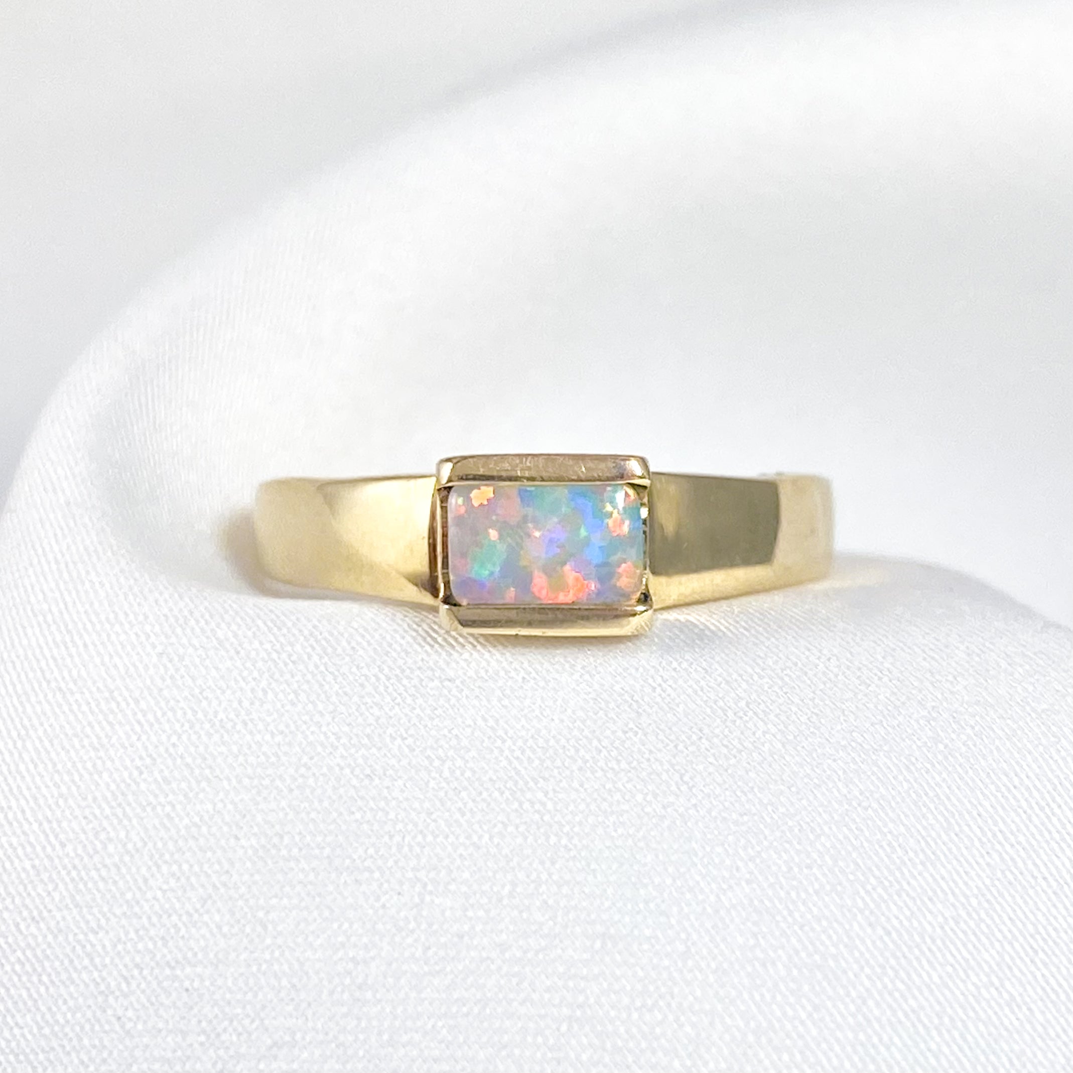 Vintage Opal Square Ring