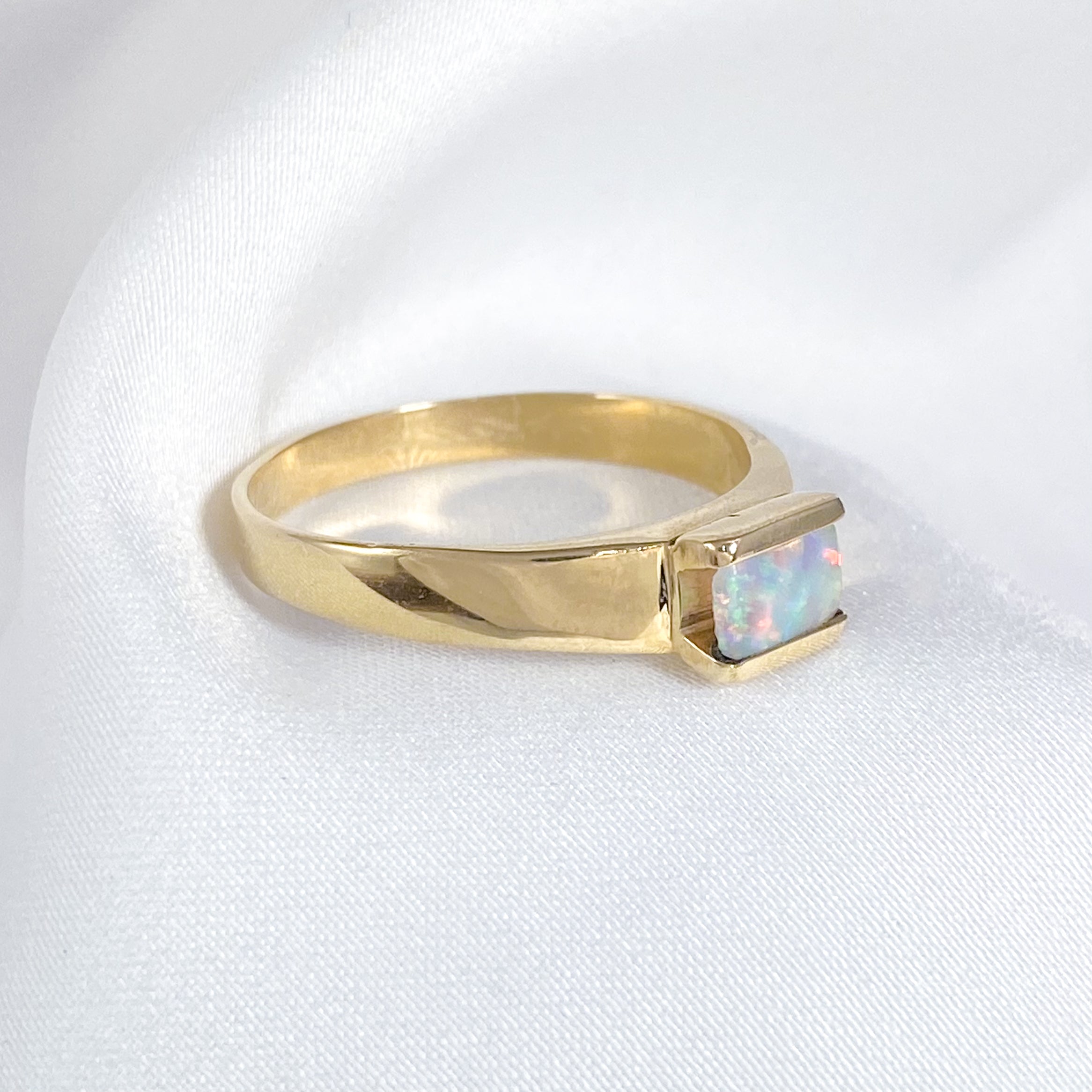 Vintage Opal Square Ring