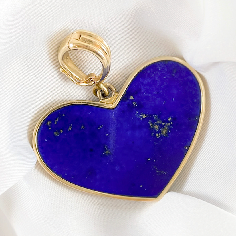 Big Vintage Lapis Lazuli Heart